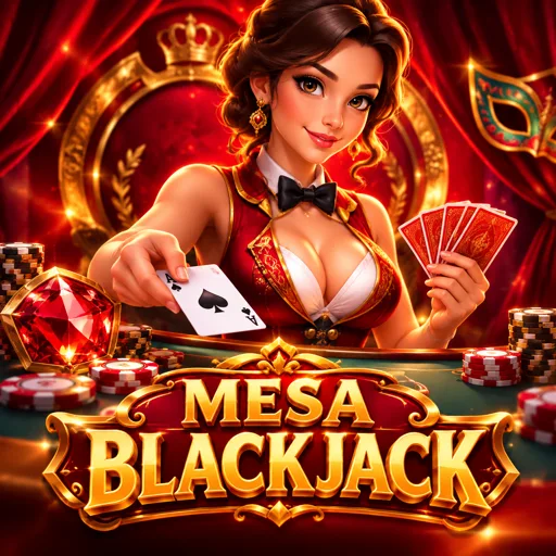 Mesa de blackjack com crupiê distribuindo cartas